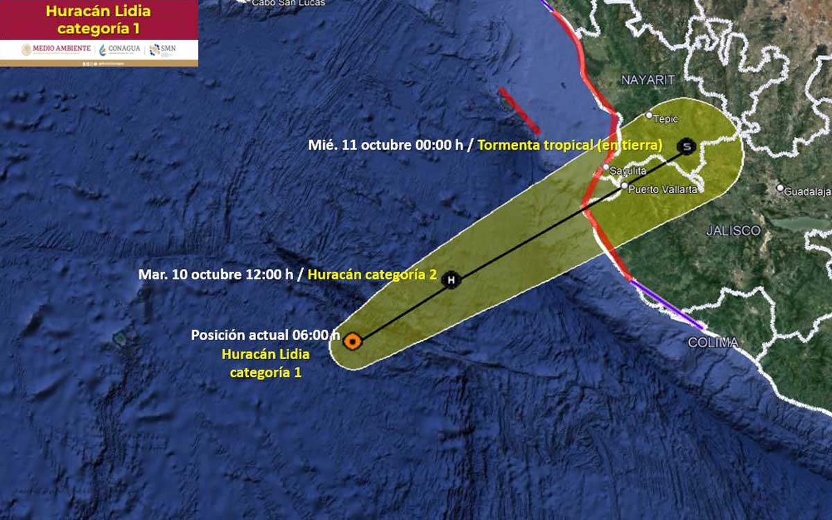 'Lidia' se intensifica a huracán y 'Max' se degrada a depresión tropical 'Lidia' se intensifica a huracán y 'Max' se degrada a depresión tropical