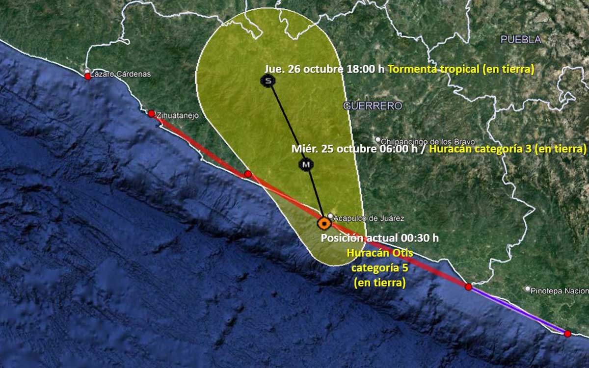 ‘Otis’ toca tierra cerca de Acapulco como huracán categoría 5