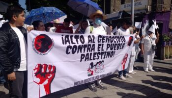 Protestan en Morelos por paz en Palestina y alto el fuego en Israel