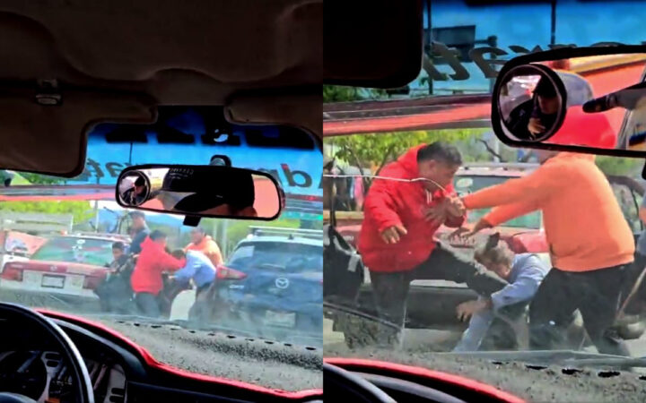 Taxista es captado golpeando a adulto mayor en Oaxaca