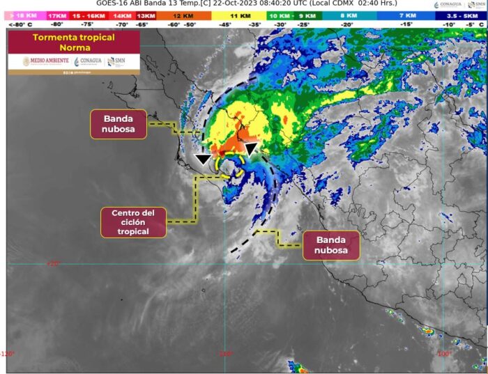 Norma Advanced Toward Sinaloa As A Tropical Storm