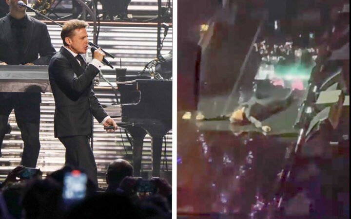 Luis Miguel se resbala y sufre aparatosa caída durante concierto en CDMX | Videos