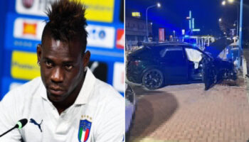Mario Balotelli sale ileso de fuerte choque; se resiste al control de alcoholemia | Video