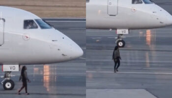 Mujer que perdió su vuelo corre hacia la pista para abordar el avión | Video