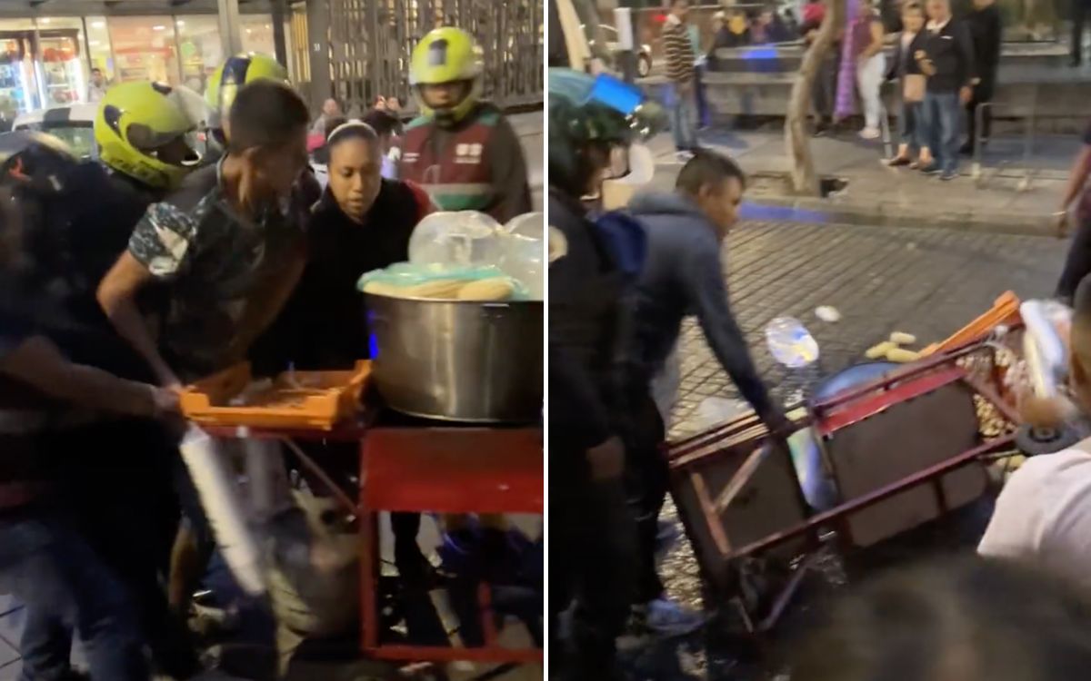 Policías CDMX tiran puesto de elotes de familia; denuncian abuso de autoridad | Video