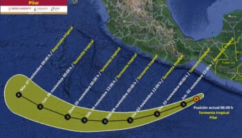 Tormenta tropical Pilar se cruza con frente frío, ocasionando lluvias intensas en el sur de México