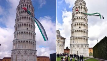 Video | Suben la Torre de Pisa y cuelgan la bandera de Palestina