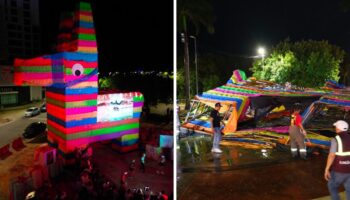 Cancún: Colosal burrito sabanero se desploma por tormenta | Video