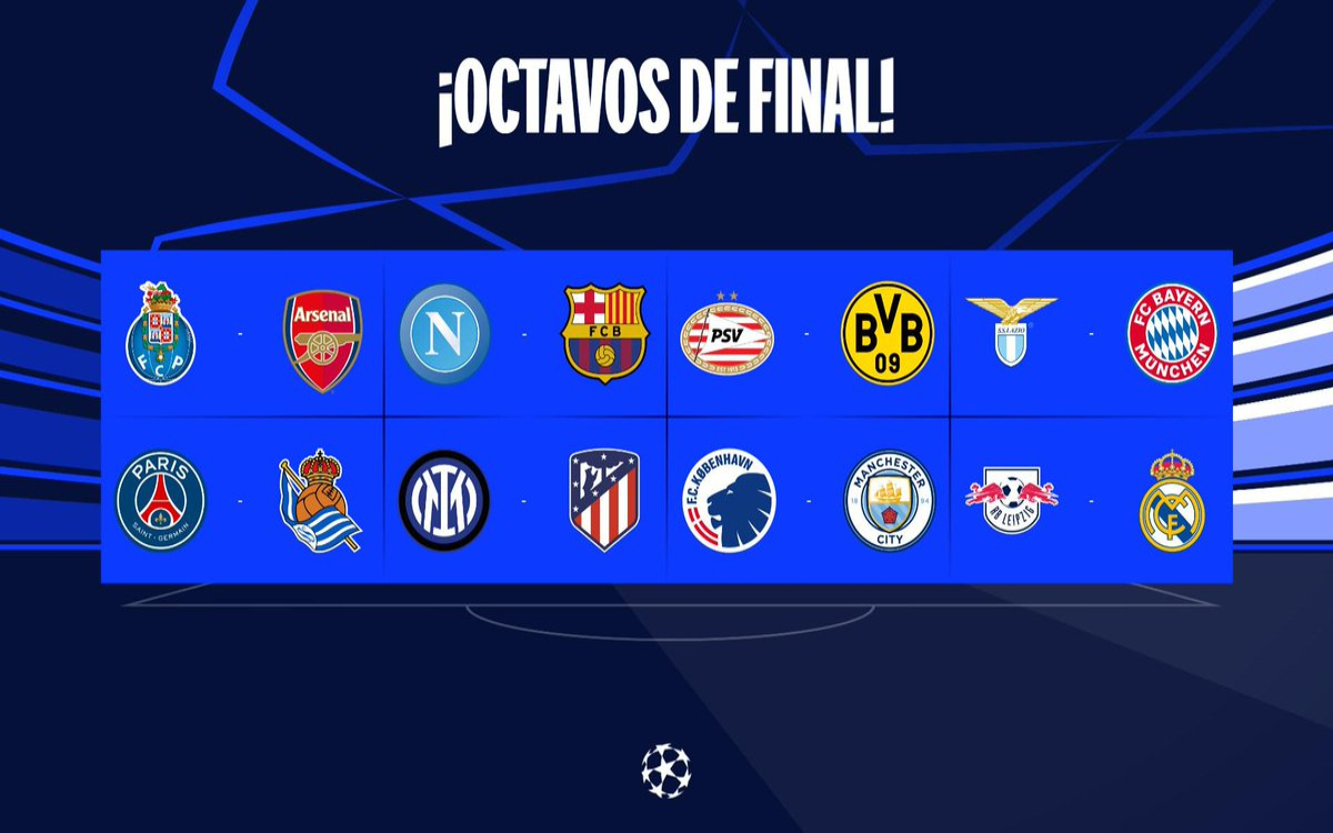 Así quedaron los enfrentamientos para los octavos de final de la Champions  League - El Diario NY