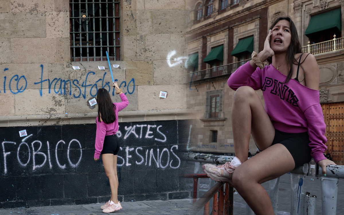 ‘Es vergonzoso que en momentos tan violentos no exista unidad en comunidad trans’: Activista tras protesta en Palacio Nacional