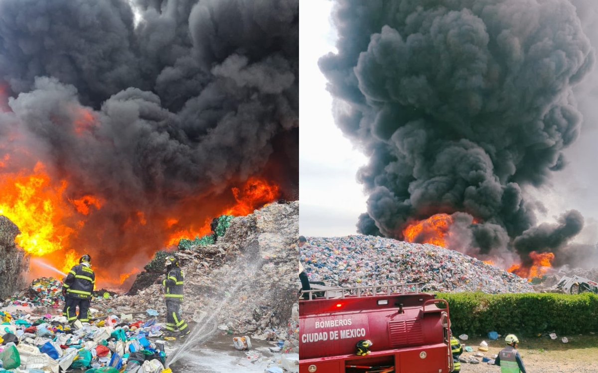 Videos | Fuerte incendio consume una planta recicladora en Valle de Chalco