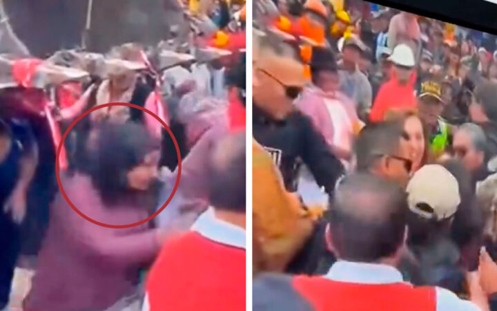 Mujer 'zarandea' a la presidenta Dina Boluarte en Ayacucho | Video Mujer 'zarandea' a la presidenta Dina Boluarte en Ayacucho | Video
