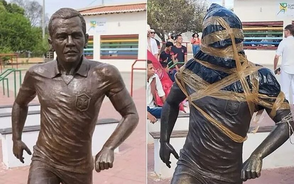 Vandalizan estatua de Dani Alves en Brasil