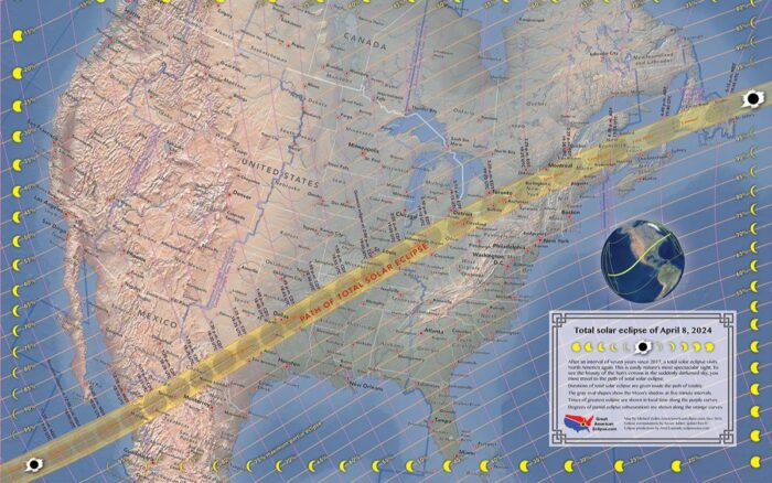 Trayectoria del eclipse. Foto: NASA