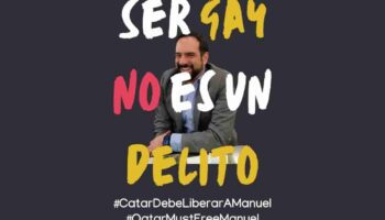 Familiares y ONG's protestan en la SRE por aprehensión de Manuel Guerrero en Qatar por ser gay