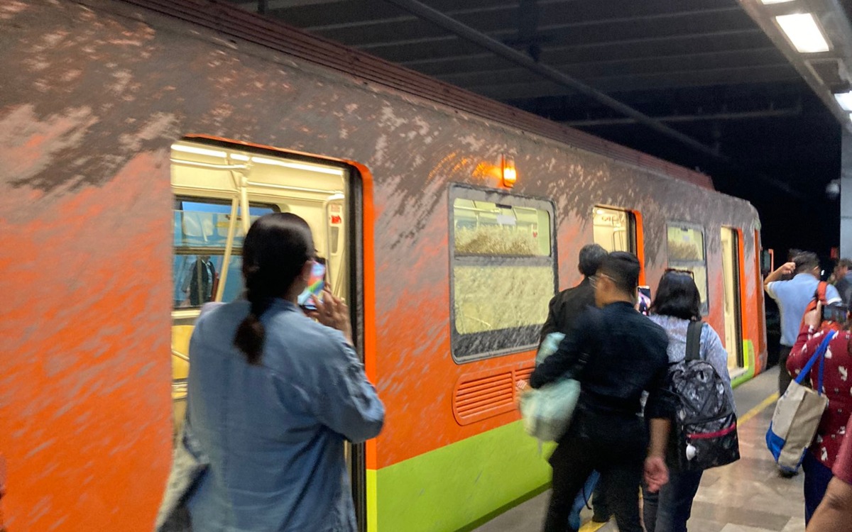 Ahora, le cae cemento a tren del Metro de la Línea 12 | Video