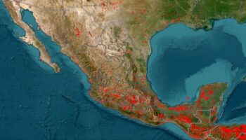 Imágenes satelitales muestran evolución de incendios en México