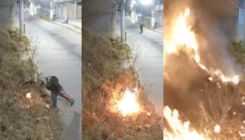 Captan en video a hombre que provocó incendio en Naucalpan