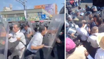 A empujones, policías CDMX repliegan manifestación de personas con debilidad visual | Video