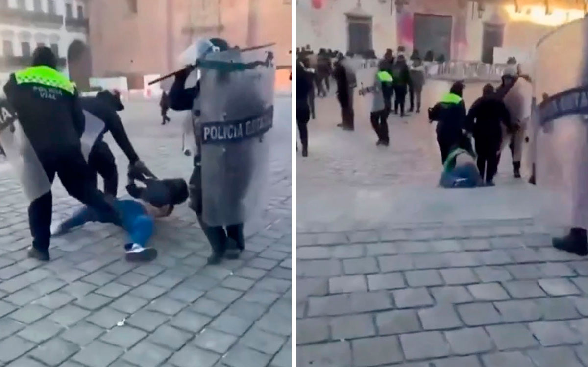 ‘¡Déjenla, es una niña!’; Policía violenta mujeres durante marcha del 8M en Zacatecas | Video