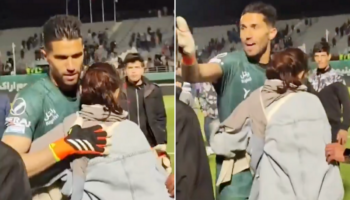 Suspenden y multan a futbolista iraní tras abrazar a una mujer al final de un partido | Video
