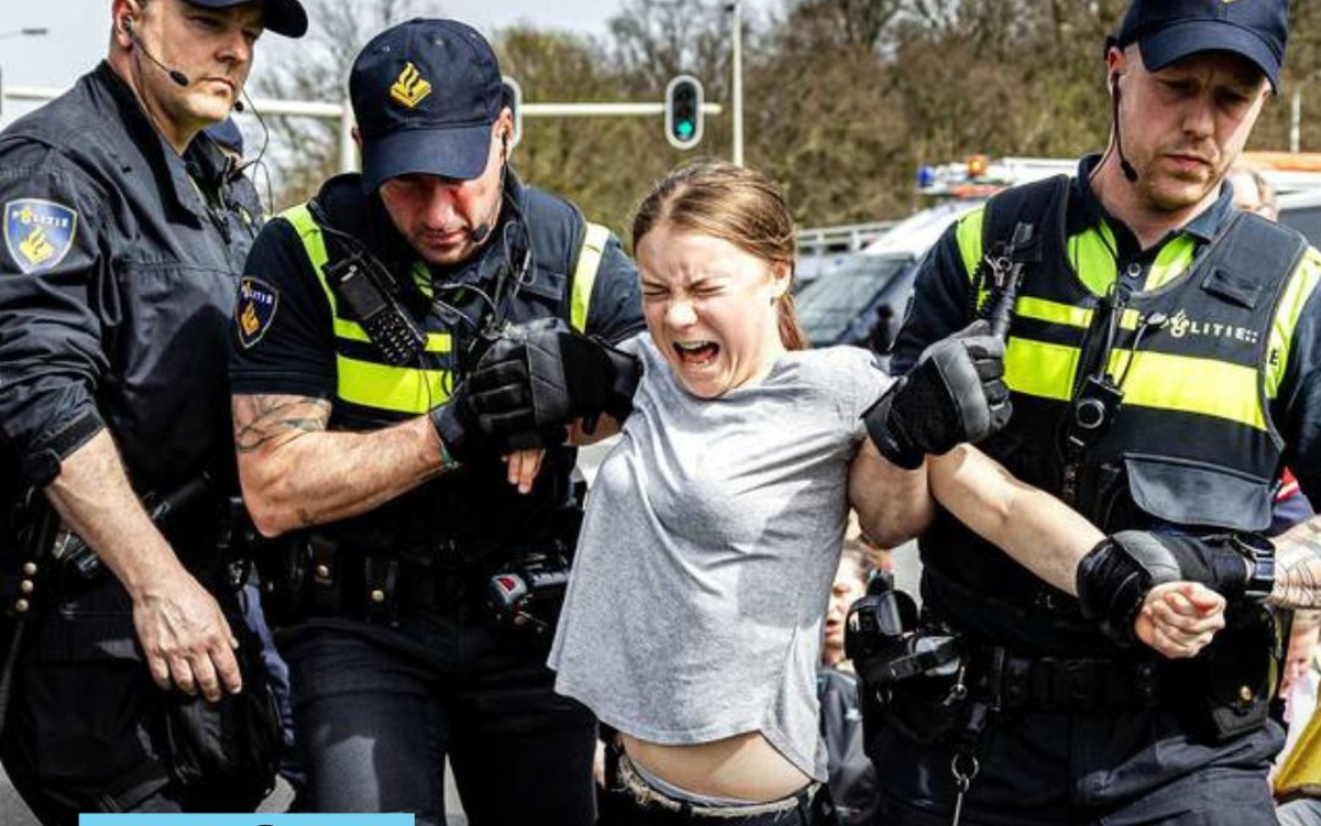 Greta Thunberg arrested during highway protest in the Netherlands |  video