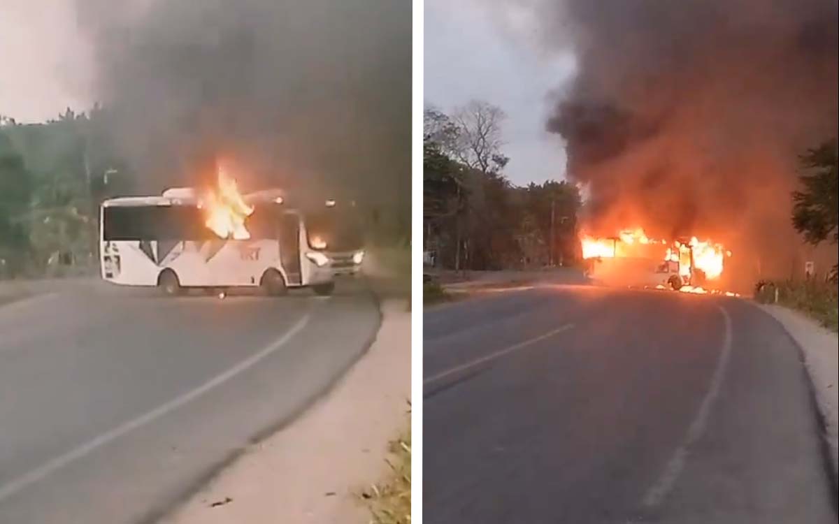 Queman vehículos tras detención de presuntos delincuentes en Tabasco