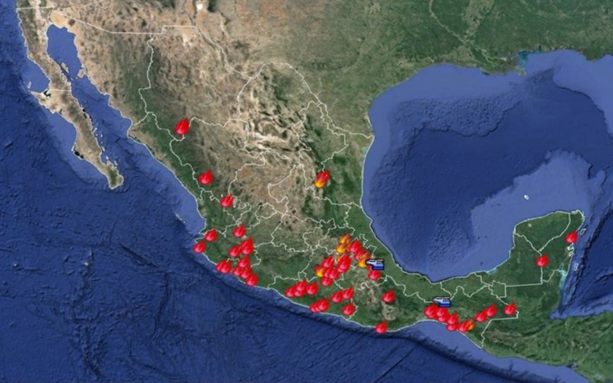 Hay 69 incendios activos en el país: Conafor