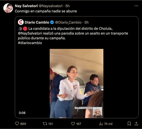 candidata morenista genera críticas por parodiar asaltos en el transporte