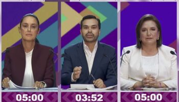 El INE explica qué pasó con los relojes durante el primer debate presidencial