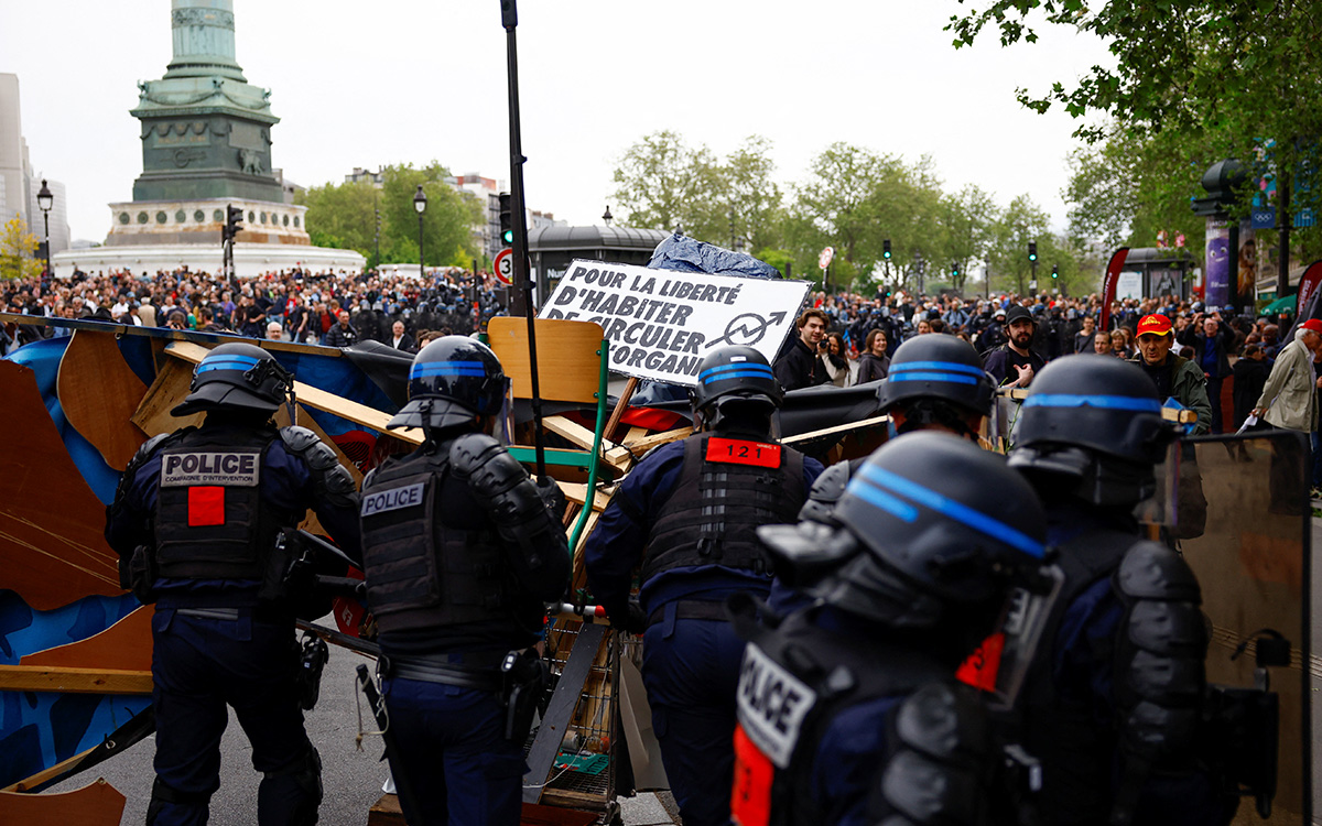 manifestaciones del 1° de mayo en francia: diversas reivindicaciones de sindicatos y activistas