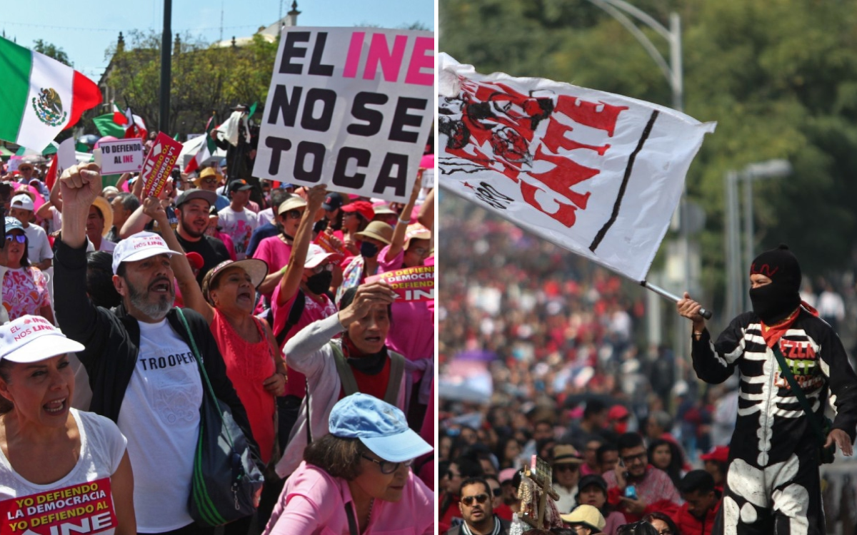 Marea Rosa y CNTE convivirán en el Zócalo ‘sin conflicto’