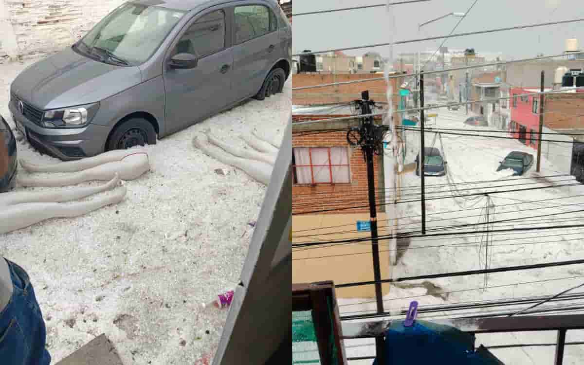 Videos | Reportan fuerte granizada en Puebla; la capital se cubre de blanco