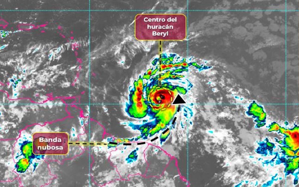 ​‘Beryl’ se intensifica a huracán categoría 4; ¿cuándo llegará a México?