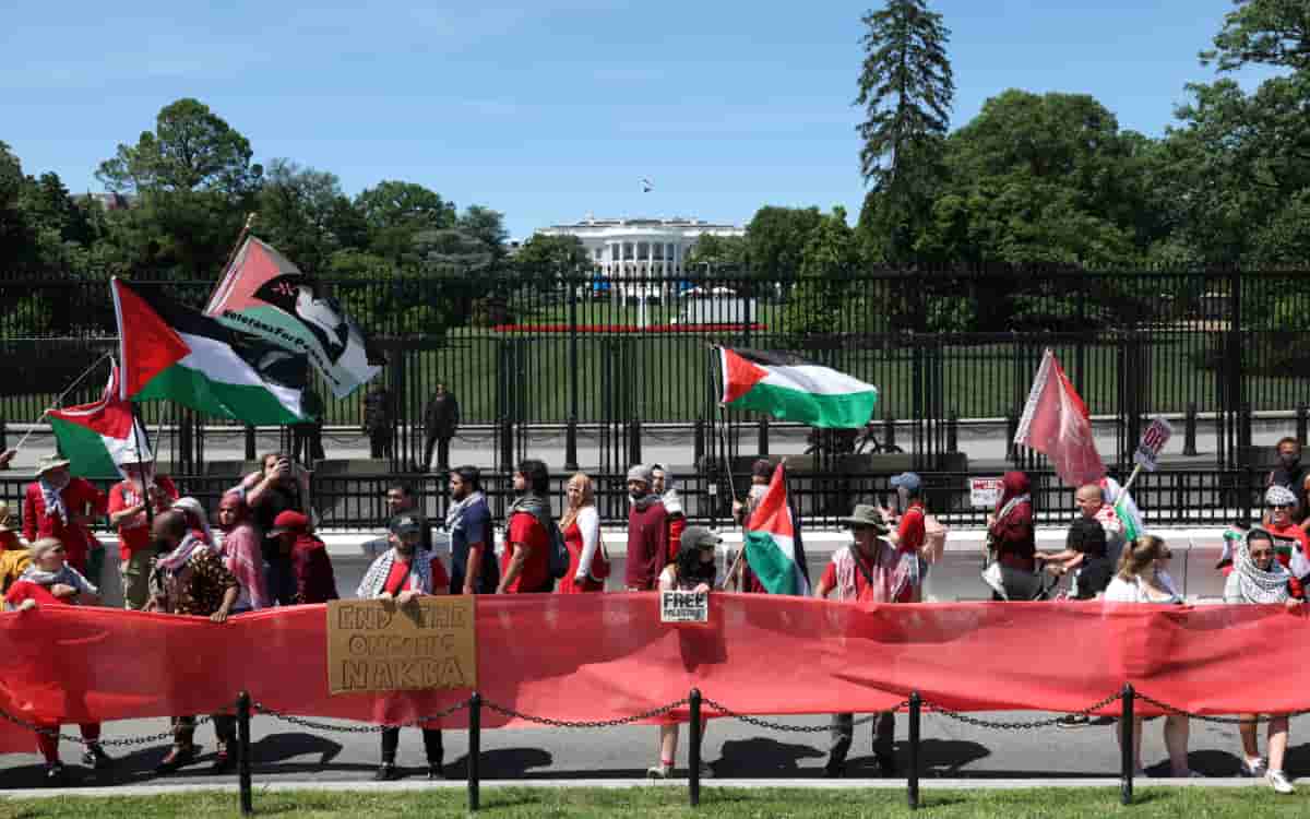 Video |  Pro-Palestinian protesters surrounded the White House