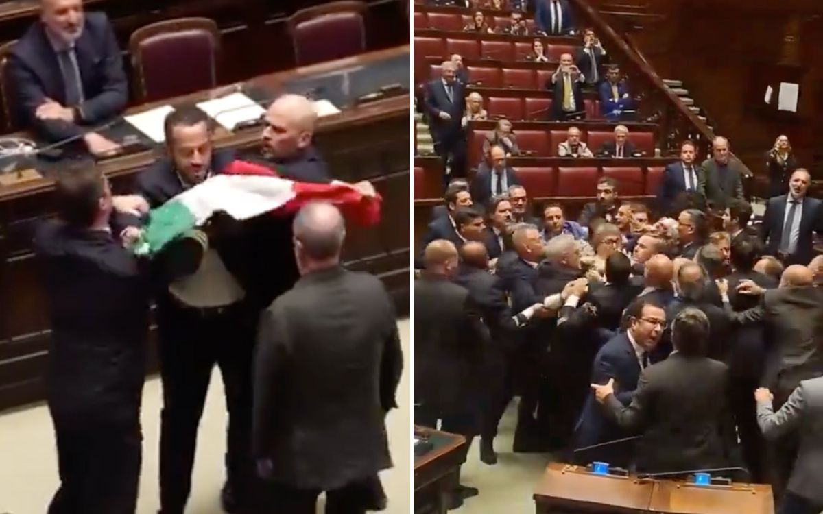 Se desata riña entre diputados italianos durante reunión del Parlamento | Video