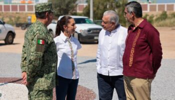 Sheinbaum y AMLO supervisan avances en el nuevo Centro de Aduanas de México