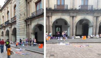 Con tendedero de deudores alimentarios, madres oaxaqueñas exigen paternidades responsables