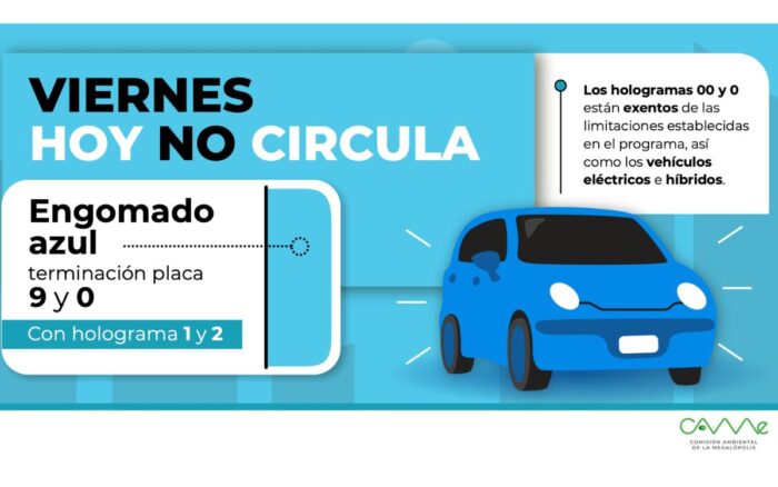 Hoy No Circula Hoy viernes 12 de julio
