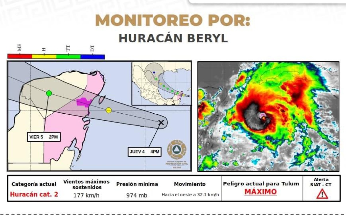 Instalan centro de operaciones en Tulum por Beryl Instalan centro de operaciones en Tulum por Beryl