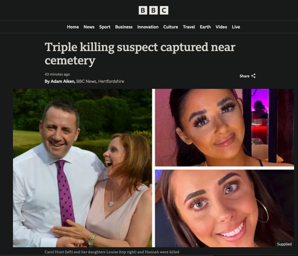 Here's how the BBC reported the death of John Hunt's family. 