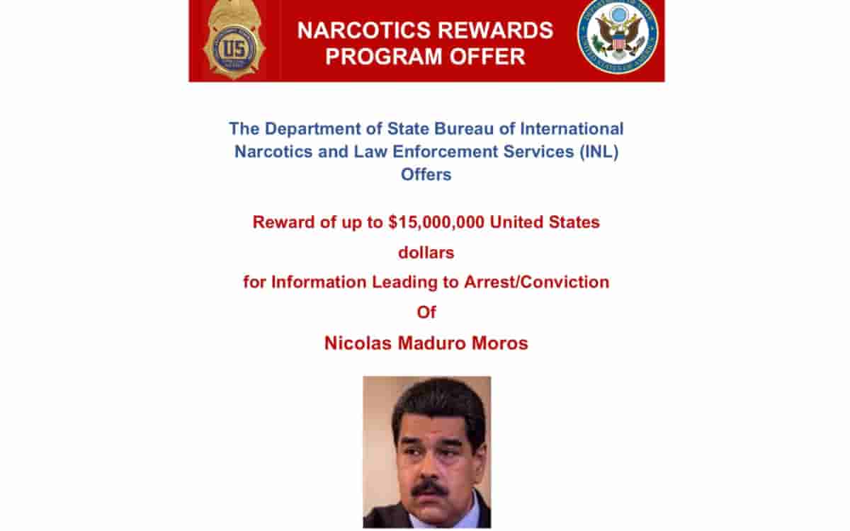 US Offers  Million for Nicolas Maduro’s Capture