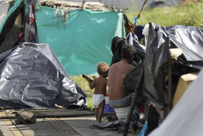 Migrant camping