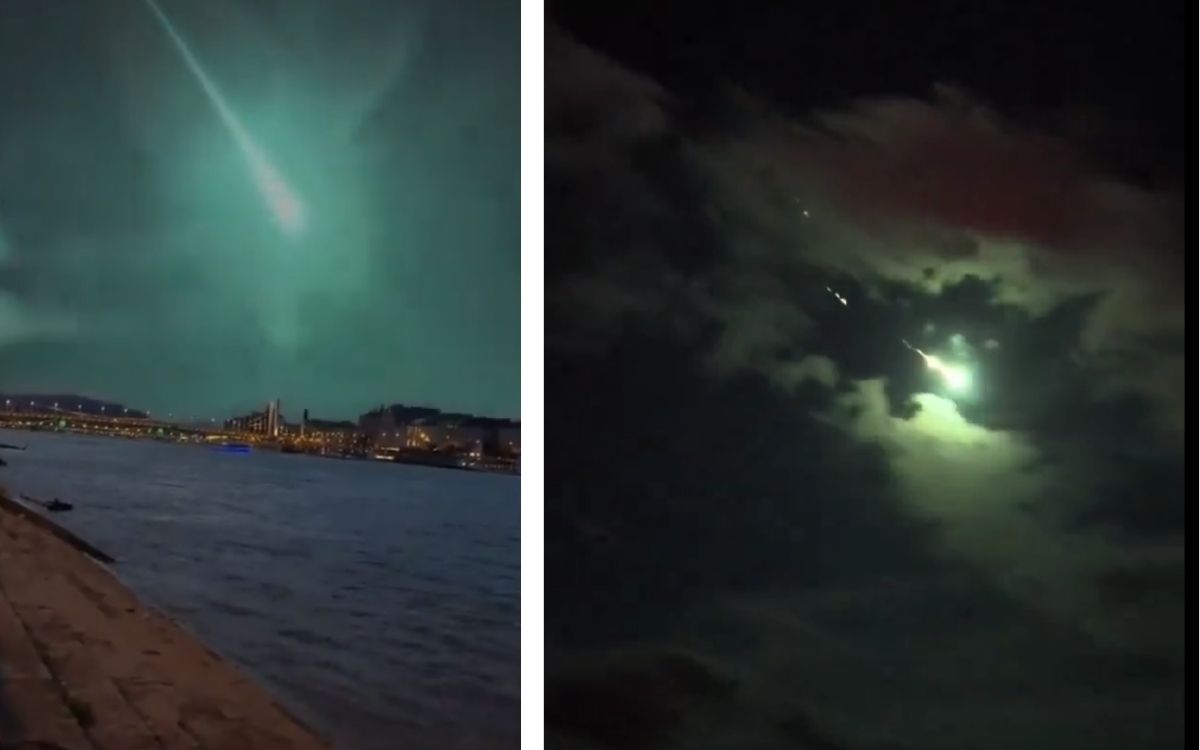 Meteorite lights Turkish sky green | Video