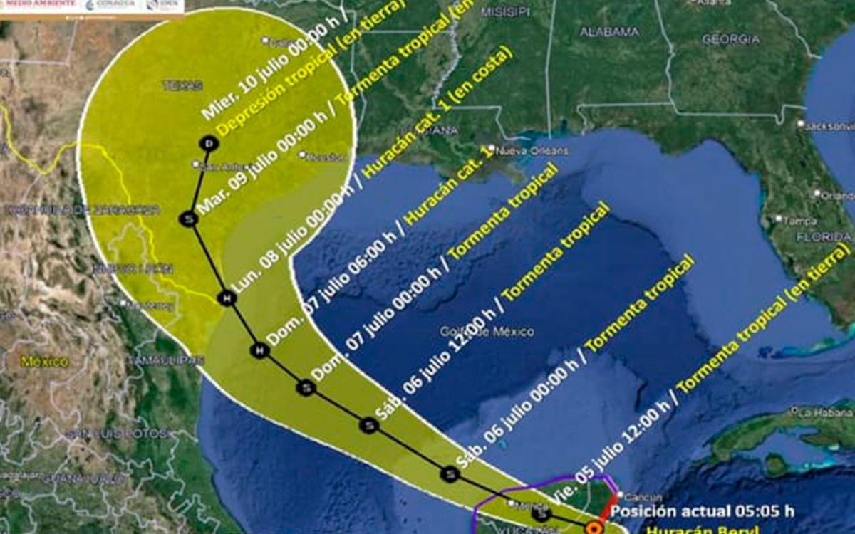 Where is Hurricane Beryl heading after passing through Mexico?