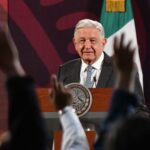 El presidente Andrés Manuel López Obrador durante su conferencia mañanera en Palacio Nacional