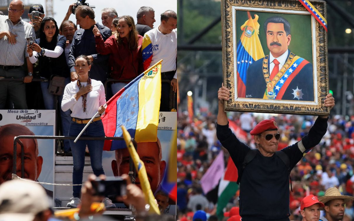 Miles de venezolanos salen a protestar; otros a respaldar a Maduro | Galería