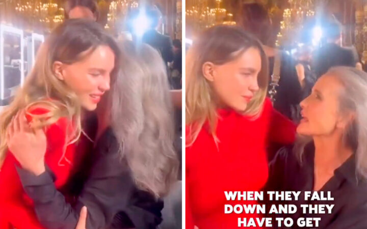 Andie MacDowell consoló a Belinda tras su caída en la Semana de la Moda París Andie MacDowell consoló a Belinda tras su caída en la Semana de la Moda París