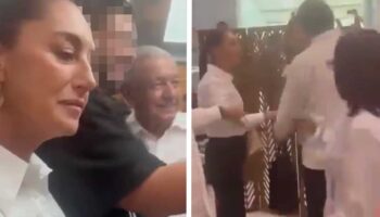 Hombre que se identificó como trabajador del Poder Judicial cuestionó a Sheinbaum y AMLO | Video