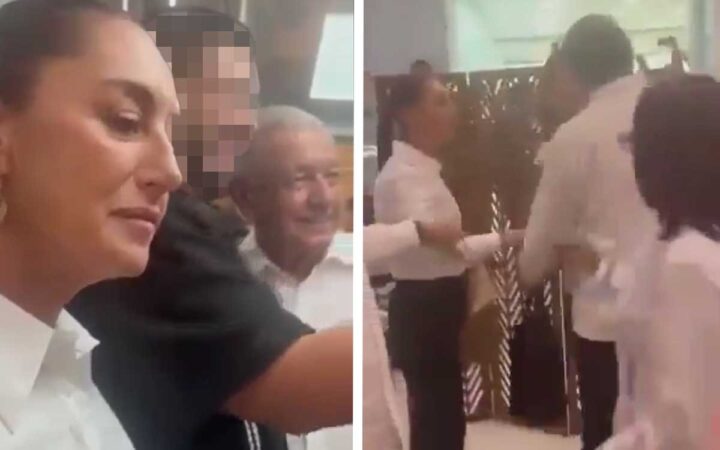 Hombre que se identificó como trabajador del Poder Judicial cuestionó a Sheinbaum y AMLO | Video